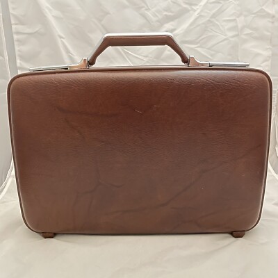 Vintage American Tourister Maroon Patent Leather Hard Shell Briefcase W/2  KEYS