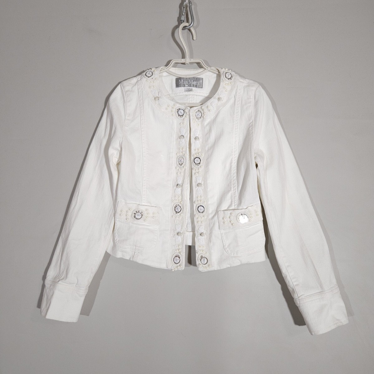 Max Mara Denim Jacket Open Decorated size US 4 F 36 | eBay Max Mara Denim Jacket Open Decorated size US 4 F 36 | eBay