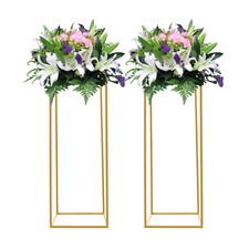 Wedding Flower Stand, Gold Iron Floral Rack, Rectangular Shape, Stable and