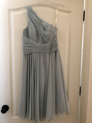 BARI JAY One Shoulder Light Blue Bridesmaid Dress Size 8 (fits Like 6) |  eBay