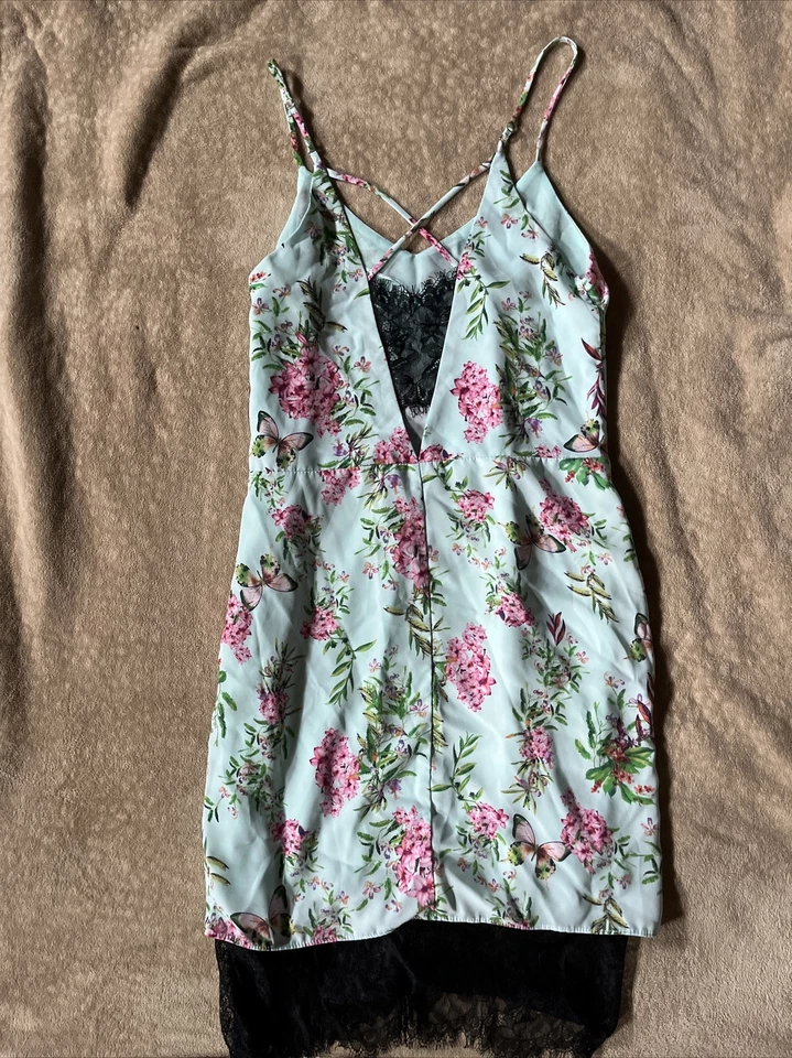 Vestido de cóctel Adelyn Rae XS boho azul claro verde azulado fiesta de verano informal para mujer Foto 4 de 4