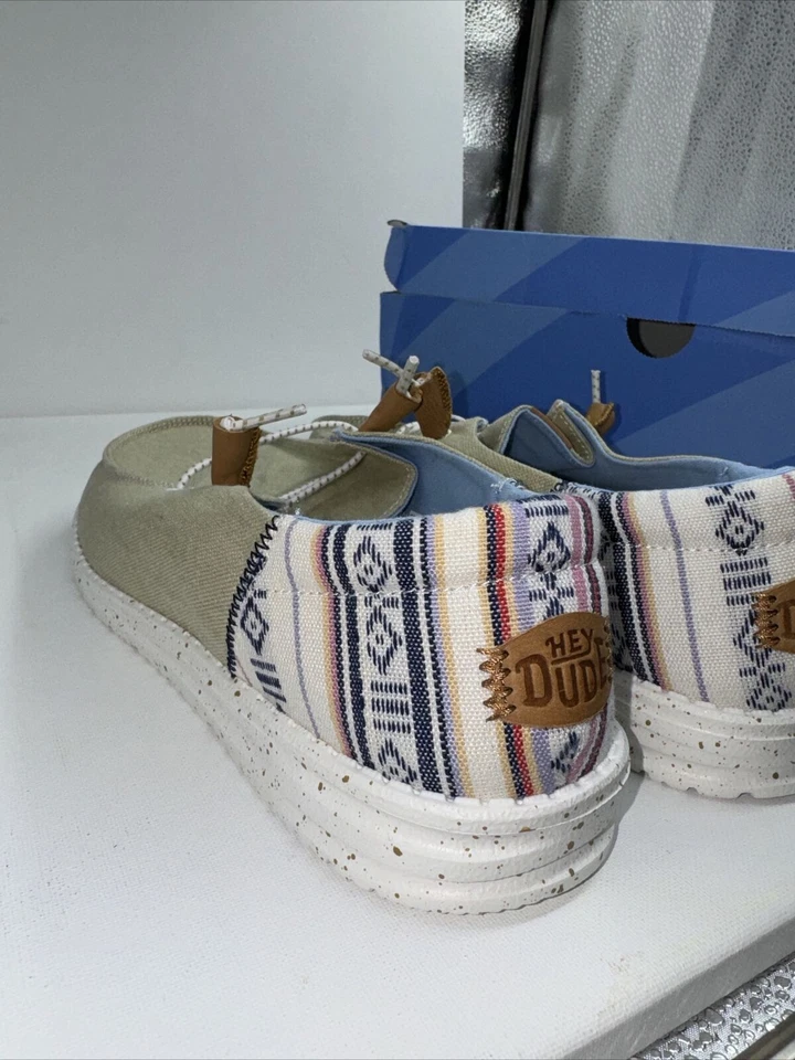 Hey Dude Wendy Funk Baja Natural Mujer 11 Zapatos Estilo Barco Multicolor W11 Nuevo en Caja Foto 3 de 4