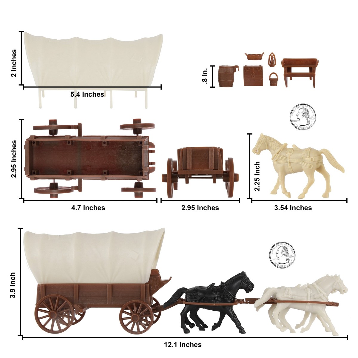 BMC CTS Western Covered Wagons Wild West Pioneer Frontier Plastic