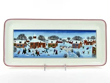 Villeroy & Boch NAIF CHRISTMAS 13.5" Large Sandwich Platter Tray Porcelain Mint