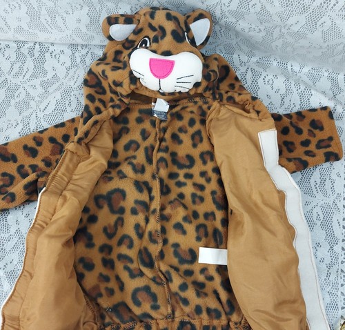 Old Navy Baby 0 6 Months Halloween Costume Leopard Cheetah Infant Hooded 2 Piece - Picture 5 of 12