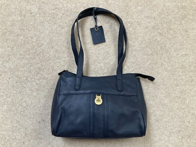 DAMEN ROWALLAN WEICHES BLAUES LEDER HANDTASCHE SCHULTERGURT TASCHE ZZ
