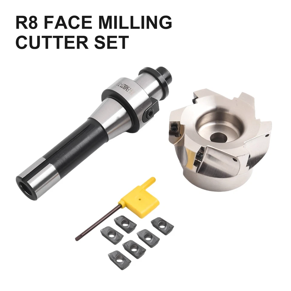 400R 80mm Face End Mill CNC Cutter R8 FMB27 Arbor APMT1604 Carbide T15-Wrench - Image 2 of 4