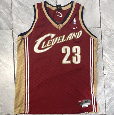 Nike LeBron James #23 Cleveland Cavaliers Red/Gold NBA Jersey Men's Size M