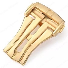 Clasp For OMEGA Watch Strap Band Leather Rubber Deployment Black 16 18 20mm Pin