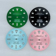 24.5mm SUB Women's Watch Dial Green Luminous for NH05 Movement Watch Parts