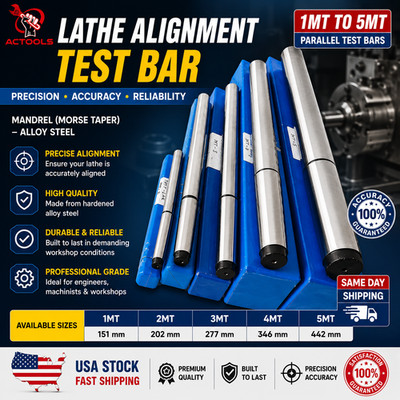 New Lathe Alignment MT1 to MT5 Test Bar Shank Size 151 mm to 442 mm ACTOOLS USA