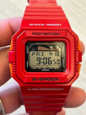 G SHOCK GLX5500A4DR Digital Wristwatch Enamel Red Shock Resistant