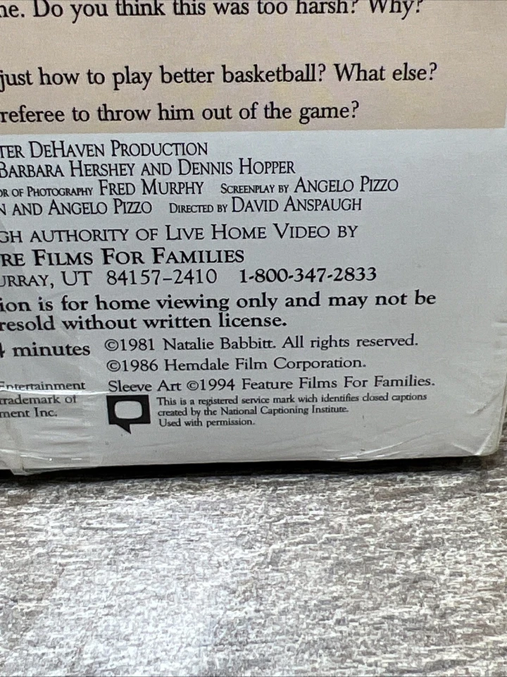 Hoosiers (1986) - (VHS, 1994) - GENE HACKMAN - Brand NEW Factory Sealed! - Image 4 of 4