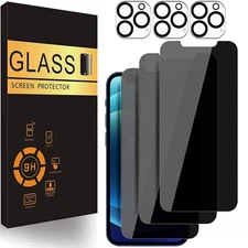 3 Sets Privacy Screen Protector+Camera Lens For iPhone 17 16 15 14 13 12 Pro Max