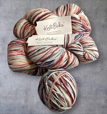 Knit Picks Stroll Fingering Skating Rink Hand Painted Lot 2 New Plus Dif Dye #