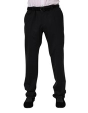 Dolce & Gabbana Black Wool Formal Dress Men's Pants Authentic