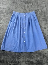 KORET vintage Button Front Midi Skirt Size 16-18 Blue Minimalist Cottagecore