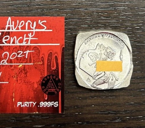2 Troy Oz .999 Silver Averys Wench Locker Mint Hand Poured Square Proof +COA #82
