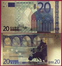EURO 20 EURO 2002 BU FANTASY NOTE,GOLD FOIL,A GOTHIC WINDOW,AND THE BANKNOTE DEN