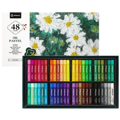 Oil Pastels Set of 48 Colors, Soft Oil Pastels for Art Painting, Drawing, Ble...