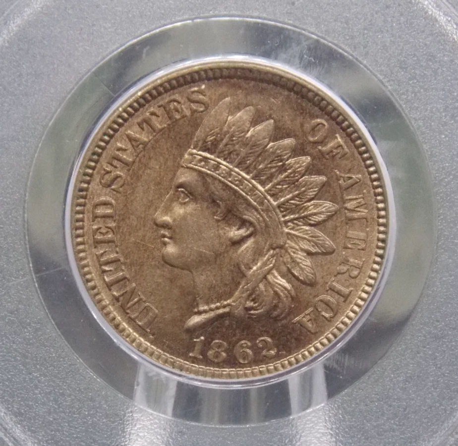 MS 62 Graded 1862 Year Indian Head Small Cents (1859-1909) for