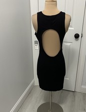 Guess Black Open Back Tank Dress size M NWT