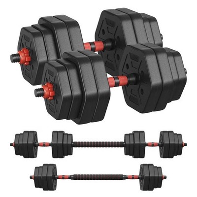 DUMBBELLS AND DISCS SET GYM KIT 30KG WEIGHTS BARBELL HANDLEBARS THE TOP