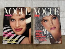 Vintage VOGUE Lot December 1984 & April 1986 Renee Simonsen Warhol ISSERMANN 