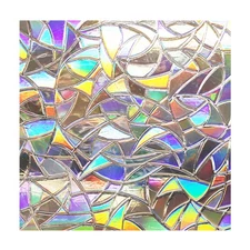 Window Privacy Film Stained Glass 3D Decals Sun Blocking Static Cling 11.8x39.4"