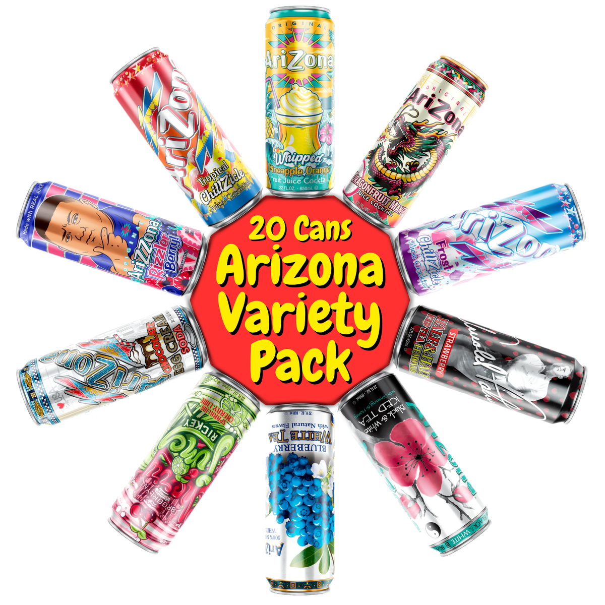Arizona Iced Tea 22oz Cans Assorted Flavors 20 Pack – Drink