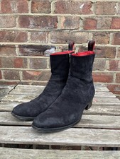 Jeffery West Men's Suede Boots, Black UK Size 8