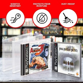 Clear Retro Game Box Protectors - PS1/Dreamcast - 25 Pack