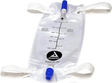 Urinary Leg Bag, Anti Reflux Valve Pathway Medium 600mL, 10-Pack, Dynarex 4281