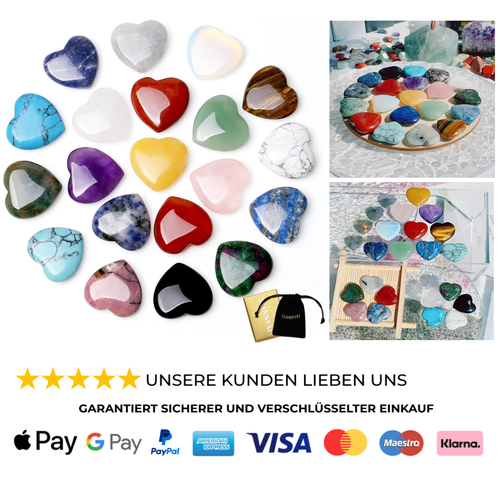 Herz Edelstein Mini Geschenk Kristall Glücksbringer Muttertag