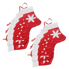 24 Pcs Mini Christmas Stockings Felt Candy Pouches Holiday Party Favors