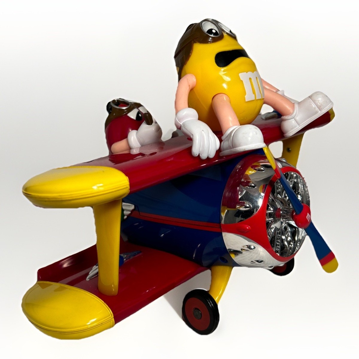 Rare M&M Bi-plane Candy Dispenser Figurine, Vintage M&M Airplane