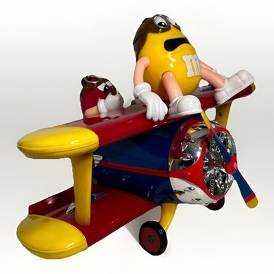 M&M's 飛行機 フィギュア Rare M&M Bi-plane Candy Dispenser Figurine, Vintage M&M Airplane