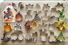 Lot Of 34 Christmas Cookie Cutters Metal 1.75" To 3.5"