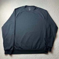 Nike Dri-Fit Swoosh Logo Fleece Performance Crewneck Sweatshirt Black Size Large