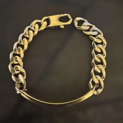 Bracelet chaîne BOTTEGA VENETA ID en argent sterling 925 finition or M avec b... - Photo 1/4