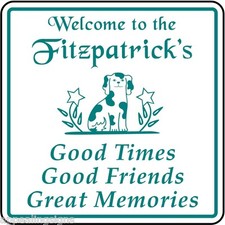 Personalized Welcome Sign To Our Home House Family Dog Decor Plaque USA Made