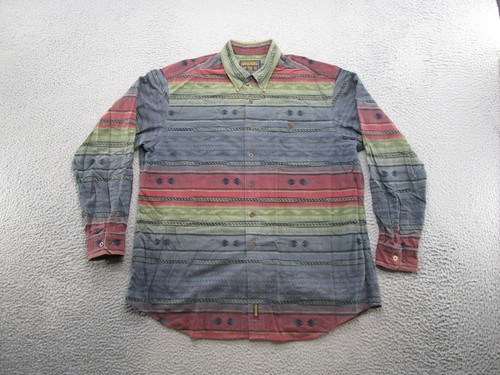 Vintage 90s Woolrich Southwestern Navajo Aztec Flannel Button Shirt Size XL