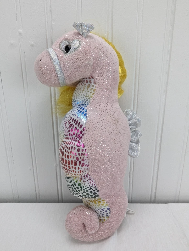 Ganz Shimmer Cove Venus Seahorse Plush 11" Stuffed Animal H14015 Pink Yellow - Image 3 of 4