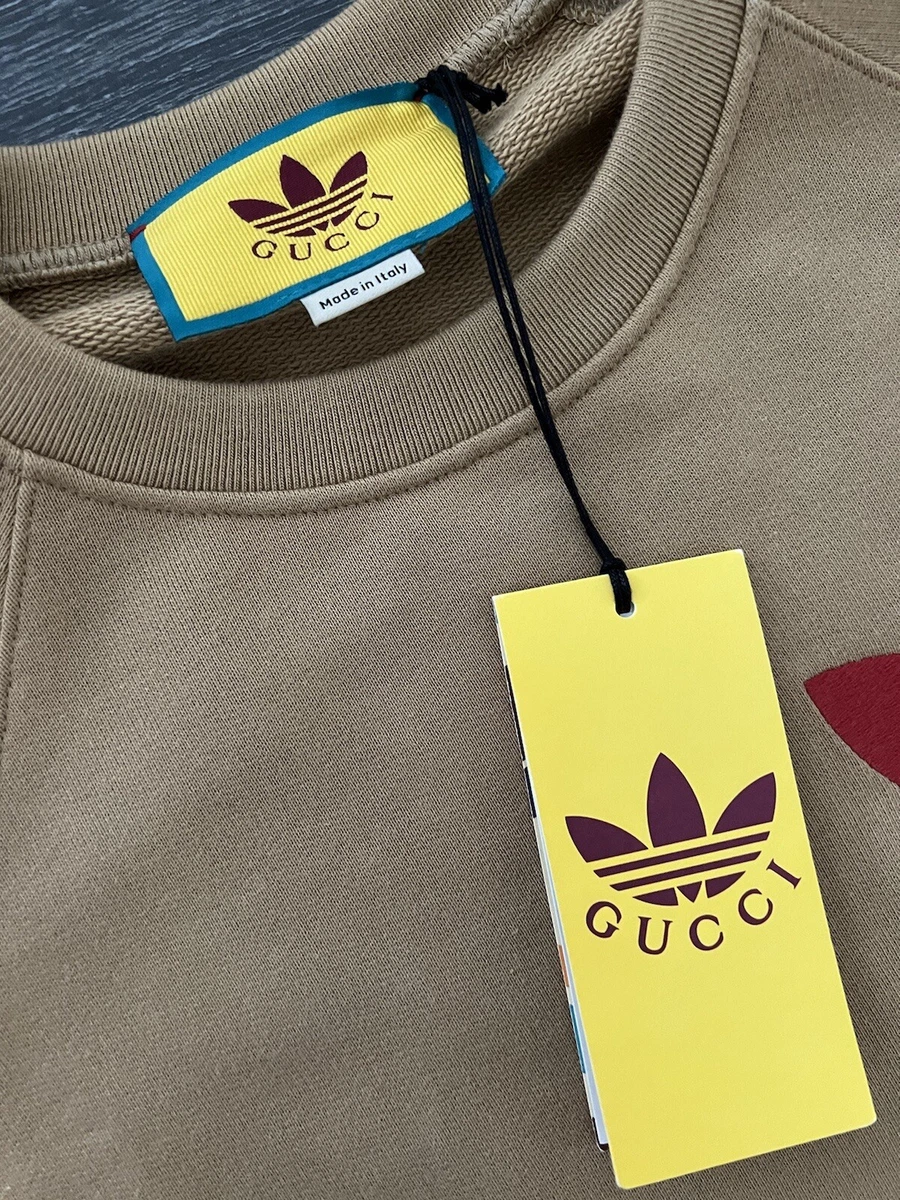 GUCCI X ADIDAS Cotton Jersey Sweatshirt Size S Limited Edition RARE | eBay