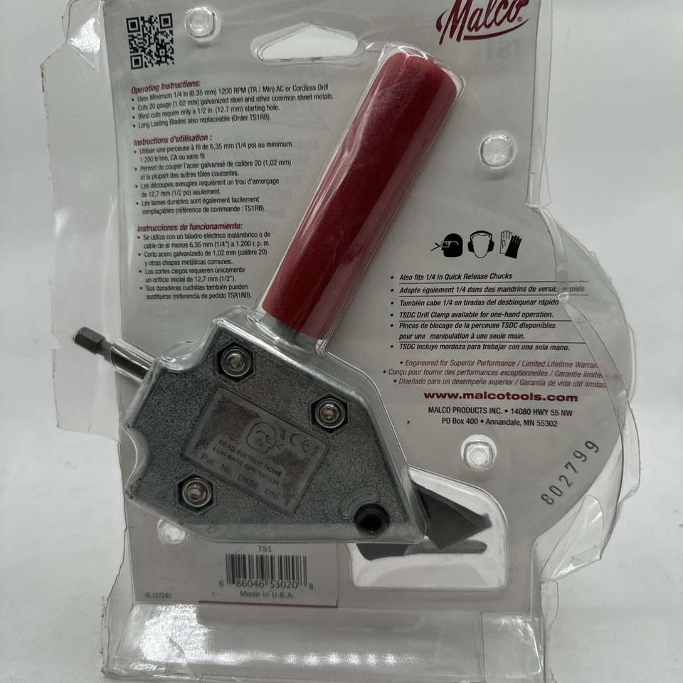 Насадка для резки листового металла Malco TS1 Turbo Shear калибр 20 - Изображение 2 из 2