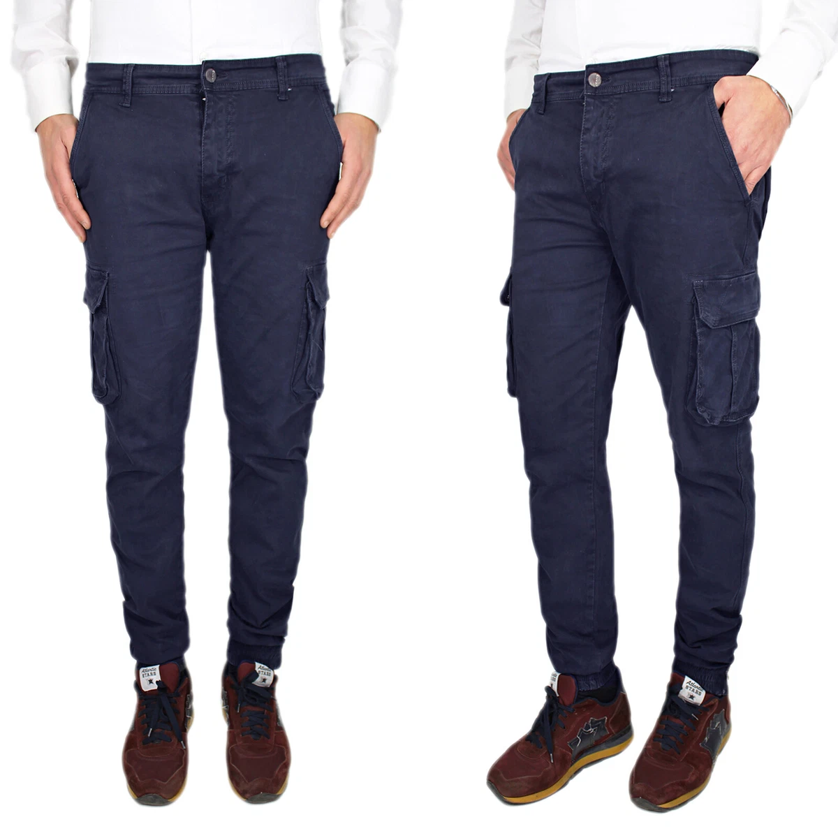 Pantaloni Cargo Jogger Uomo | Modello Slim In Tessuto Elasticizzato Leggero | Con Tasche, Ideali Per Running, Palestra E Tempo Libero - 2
