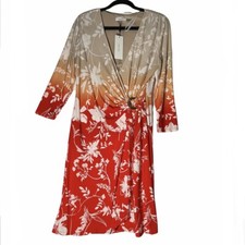 New Calvin Klein Sz: S Ring-Trim Side-Ruched Dress Multicolor Women