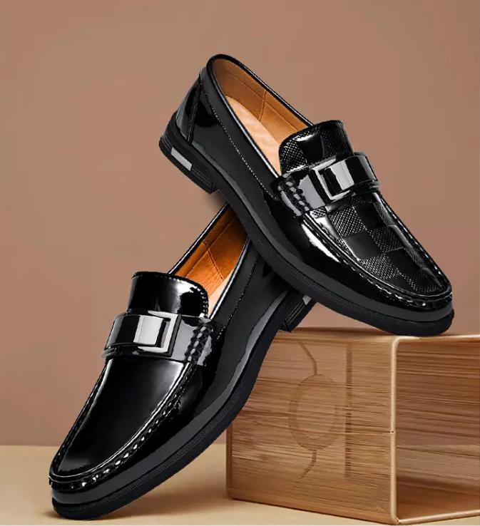 SAOLA Abito da uomo britannico punta rotonda business decorazione in metallo scarpe da sposa slip on nuovo