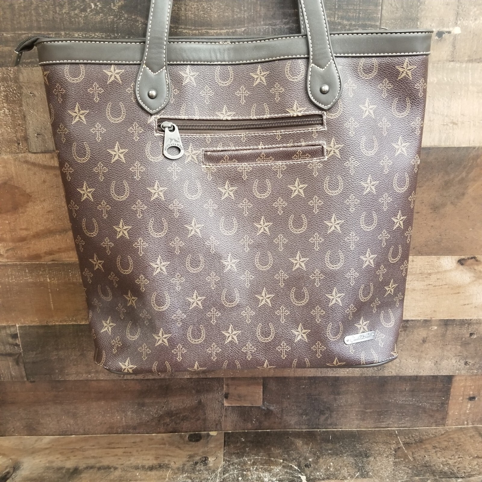 Montana West Purse with Horseshoes Stars Leather Tassels and Pockets eBay