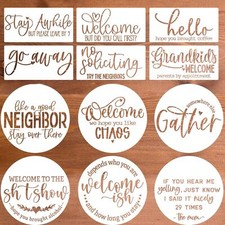 Funny Welcome Stencils for Painting Sarcastic Round Stencil Large Gather Stay...